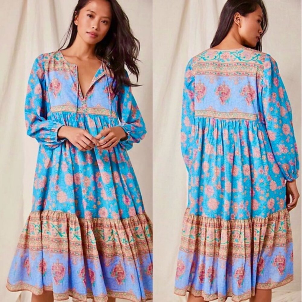 Spell blue Love Story midi dress -- size XS